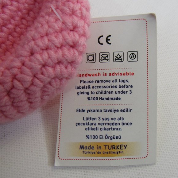 Oybon Crochet Handmade Pink Elephant With A Blue Tie Bow - Picture 6 of 6